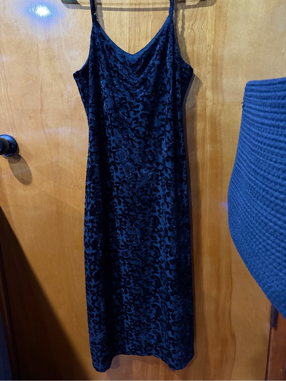 Women's black Velvet Slip Dress